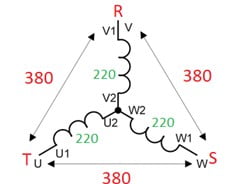 مقدار ولتاژ در اتصال ستاره و مثلث