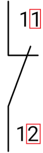 نماد کنتاکت NC همراه با اعداد وسیله