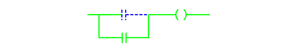 گیت OR در PLC (خروجی فعال)