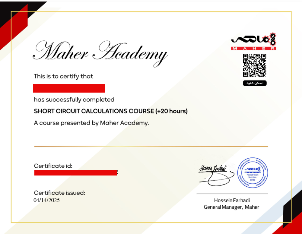 دوره آموزش محاسبات اتصالکوتاه 6 دوره آموزش محاسبات اتصالکوتاه